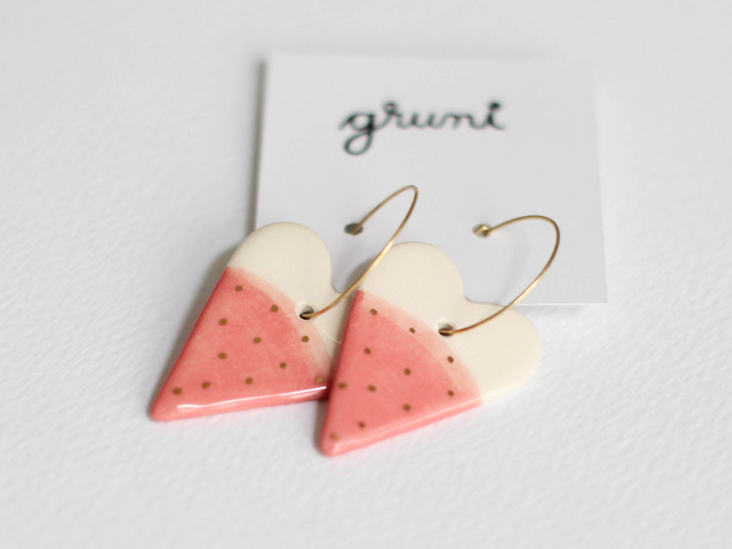 Cercei căpșună din ceramică