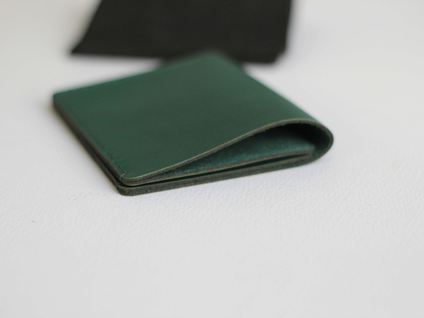 Portofel piele slim verde