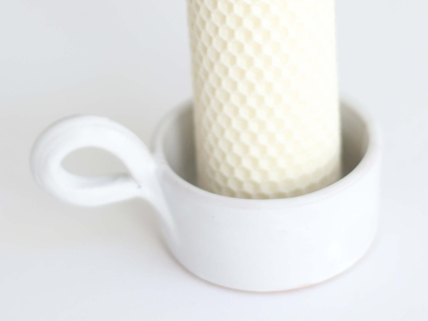 suport alb mat pentru lumanare