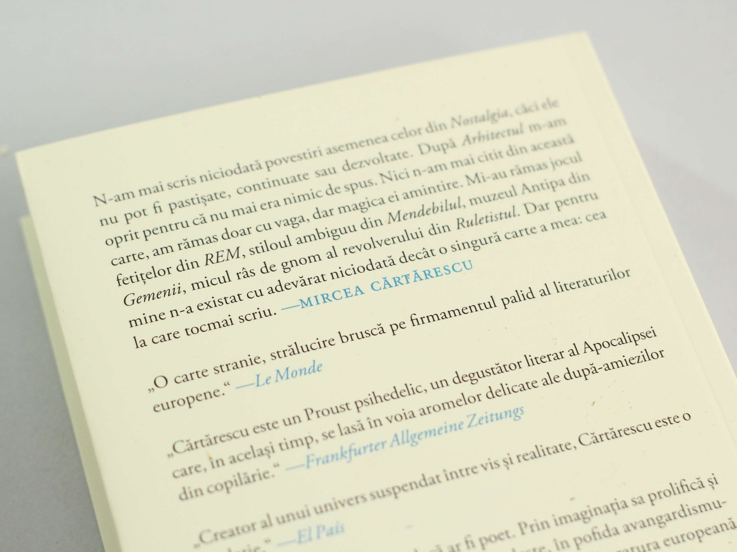 mircea cartarescu nostalgia