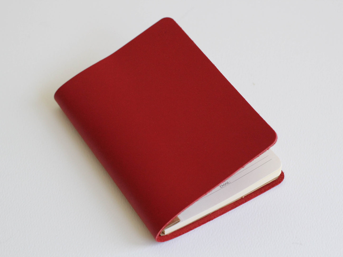 agenda piele naturala rosie