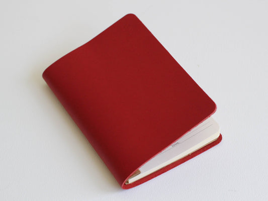 agenda piele naturala rosie