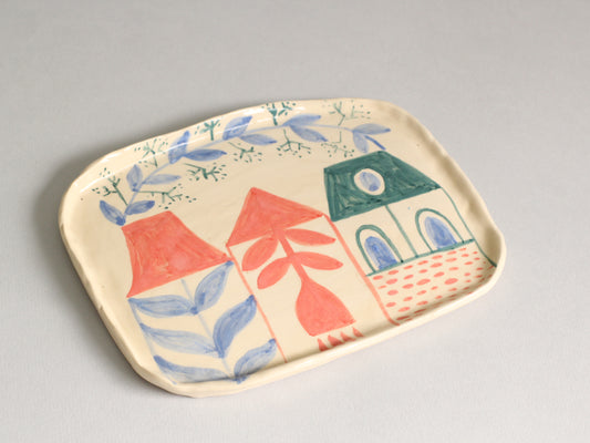 Platou din ceramică pictat manual